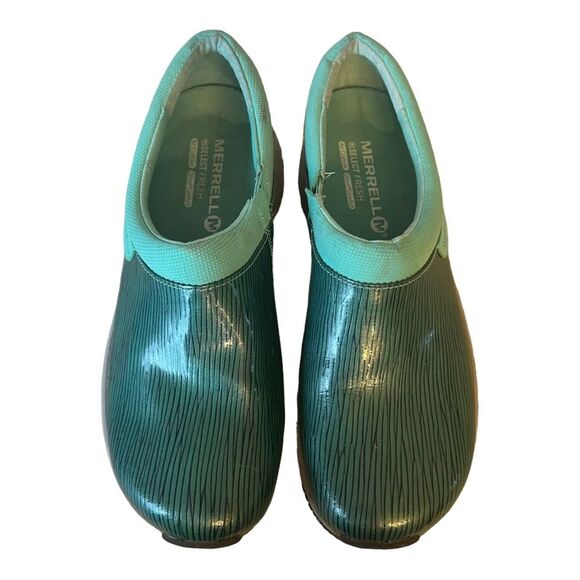 MERRELL Women's Encore Moc Pro
Shine Clog Shoes, Aqua/Navy/Grey Sz 7 - Picture 1 of 12